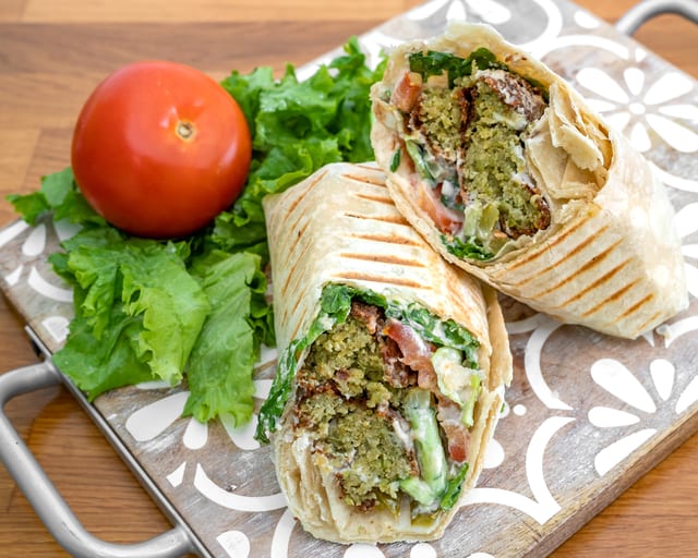 Spicy Baba Falafel Sandwich.