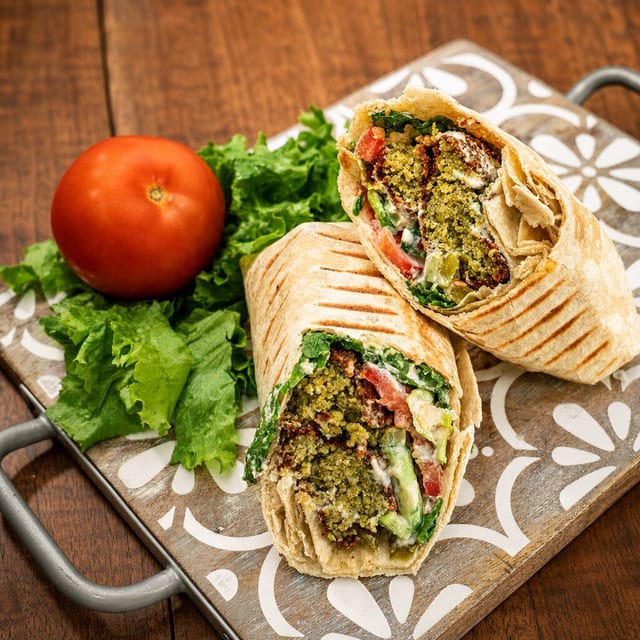 Spicy Baba Falafel Sandwich.